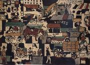 Joaquin Torres-Garcia New York Street Scene oil painting